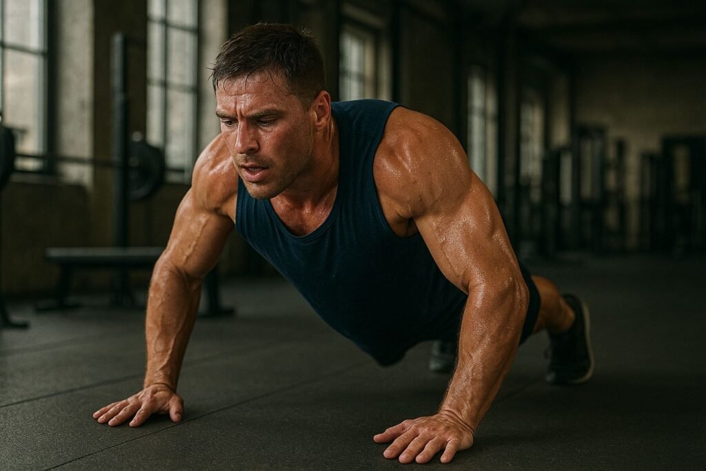 homem fazendo exercício burpee