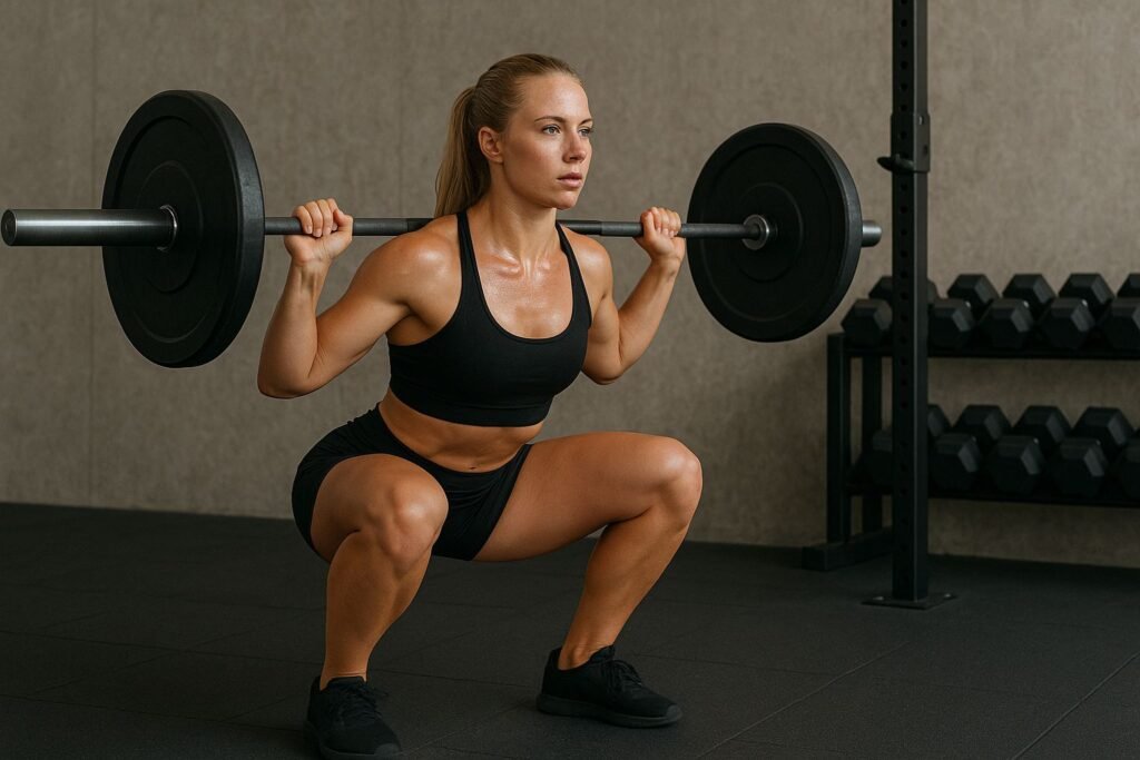 Agachamento livre com barra